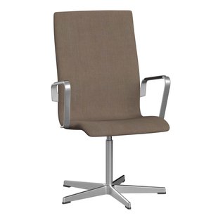 Fritz Hansen Oxford Medium Back Vergaderstoel Remix 223 Bruin Brushed Aluminum