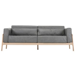Gazzda Fawn Sofa 3-zits Whitewash Dakar Leder Grey
