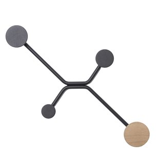 Gazzda Hook Wandkapstok Rechte Muur Zwart