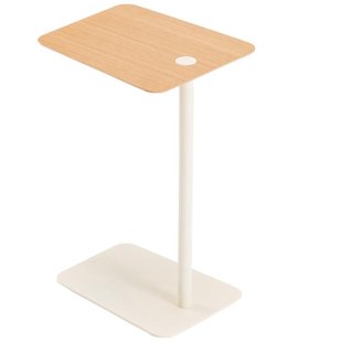 Gazzda Loop Bijzettafel Gelakt Eiken Naturel Wit Onderstel