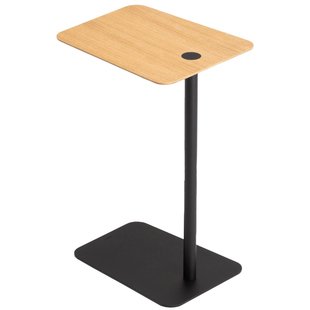 Gazzda Loop Bijzettafel Eiken Gelakt Naturel Zwart Onderstel