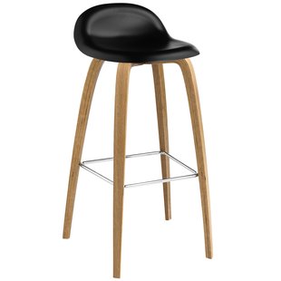 Gubi Gubi 3D HiRek Barkruk Met Eiken Onderstel Zwart