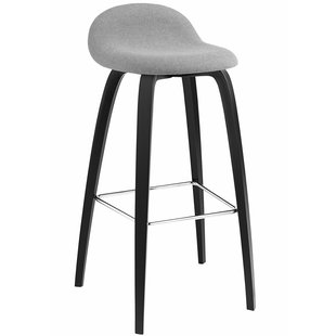 Gubi Gubi 3D Barkruk Gestoffeerd Zwart Gebeitst Onderstel 76 Cm,Hallingdal 123