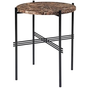 Gubi TS Bijzettafel 40 Zwart/bruin Marmer