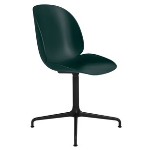Gubi Beetle Stoel Met Zwart Aluminium Swivel Onderstel Green