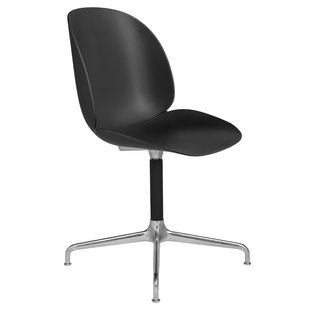 Gubi Beetle Stoel Met Zwart/gepolijst Aluminium Swivel Onderstel Black Gubi Beetle Stoel Met Zwart/gepolijst Aluminium Swivel Onderstel Black