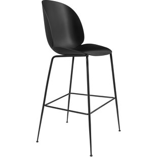 Gubi Beetle Chair Barkruk 75cm Met Zwart Onderstel Zwart