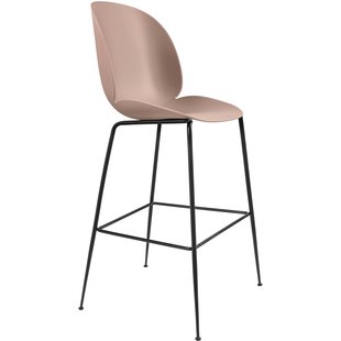 Gubi Beetle Chair Barkruk 75cm Met Zwart Onderstel Sweetpink