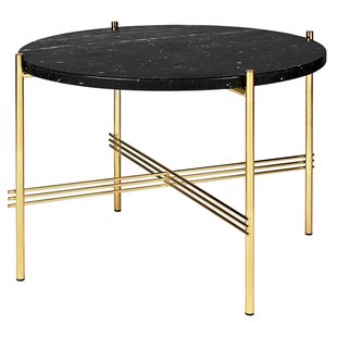Gubi TS Bijzettafel 55 Messing/zwart Marmer