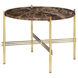 Gubi TS Bijzettafel 55 Messing/bruin Marmer