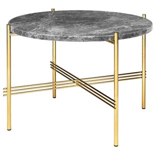 Gubi TS Bijzettafel 55 Messing/grijs Marmer