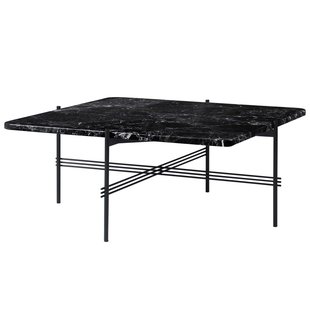 Gubi TS Salontafel 80x80 Zwart/zwart Marmer