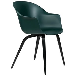Gubi Bat Dining Wood Stoel Black Stained Beech Dark Green