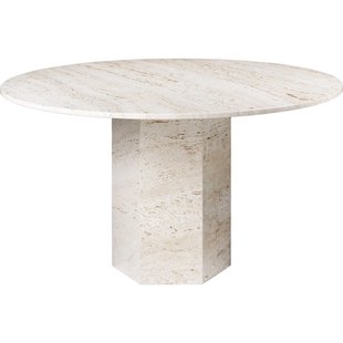 Gubi Epic Eettafel&Oslash;130 Neutral White Travertine