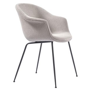Gubi Bat Eetkamersstoel Gestof. Zwart Lightboucle 008 Gubi Bat Eetkamersstoel Gestof. Zwart Lightboucle 008