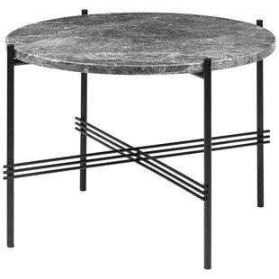 Gubi TS Bijzettafel 55 Zwart/grijs Marmer