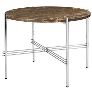 Gubi TS Bijzettafel 55 Polished Steel Brown Emperador Marble