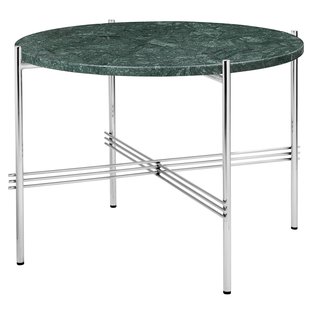Gubi TS Bijzettafel 55 Polished Steel Green Guatemala Marble