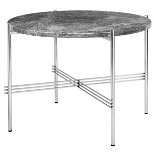 Gubi TS Bijzettafel 55 Polished Steel Grey Emperador Marble