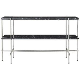 Gubi TS Console 120x30x72 Polished Steel Black Marquina Marble