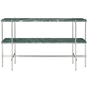 Gubi TS Console 120x30x72 Polished Steel Green Guatemala Marble Gubi TS Console 120x30x72 Polished Steel Green Guatemala Marble