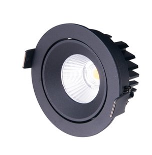Maxlight Cyklop - inbouwspot - Ø 90 mm, Ø 80 mm inbouwmaat - 12W LED incl. - IP65 - zwart
