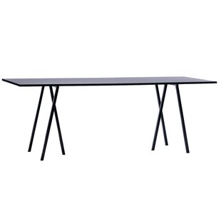Hay Loop Stand High Tafel 250x92,5 Zwart Onderstel - Zwart Linoleum Hay Loop Stand High Tafel 250x92,5 Zwart Onderstel - Zwart Linoleum