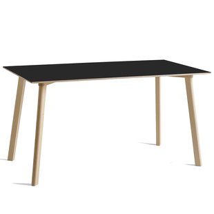 Hay CPH Deux 210 Bureau 140x75 Met Onbewerkt Beuken Onderstel Inktzwart