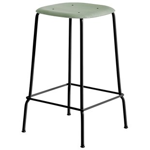 Hay Soft Edge 80 Barkruk 65cm Dusty Green Onderstel Zwart