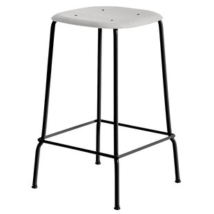 Hay Soft Edge 80 Barkruk 65cm Soft Grey Onderstel Zwart