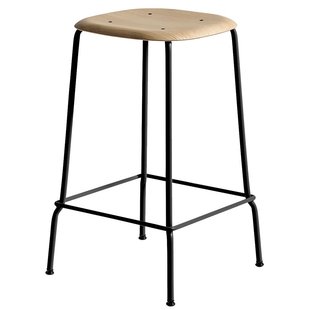 Hay Soft Edge 80 Barkruk 75cm Gelakt Eiken Onderstel Zwart