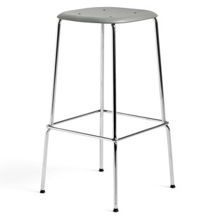 Hay Soft Edge 85 Barkruk 75cm Verchroomd Onderstel Dusty Green