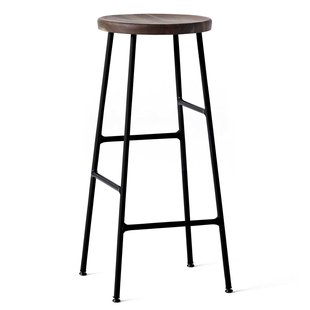 Hay Cornet Barkruk 75cm Smoked Oak Onderstel Zwart Gepoedercoat