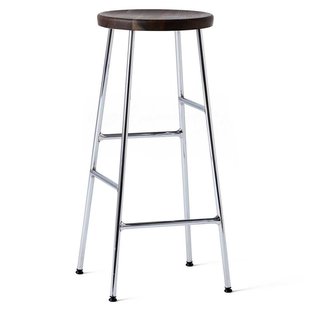 Hay Cornet Barkruk 75cm Smoked Oak Onderstel Verchroomd