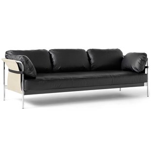 Hay Can Bank 3-zits Frame Verchroomd Staal Canvas Wit Sense Black