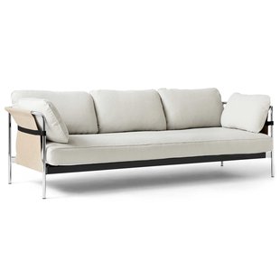 Hay Can Bank 3-zits Verchroomd Staal Canvas Wit Linara 311