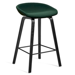 Hay AAS33 Barkruk H65 Zwart Gelakt Eiken Onderstel Steelcut 975