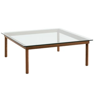 Hay Kofi Salontafel Walnoot 100x100 Helder Glas