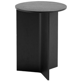 Hay Slit Wood High Bijzettafel 35 Black Lacquered Oak