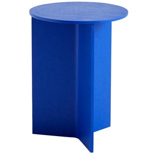 Hay Slit Wood High Bijzettafel 35 Vivid Blue Lacquered Oak
