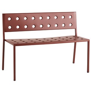 Hay Balcony Eetbank Met Rugleuning 114 Iron Red