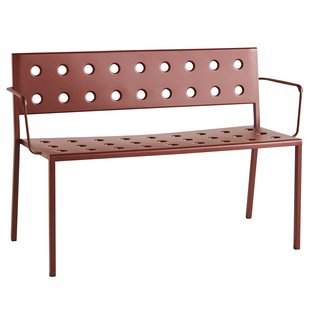 Hay Balcony Eetbank Met Rug- En Armleuning 121 Iron Red