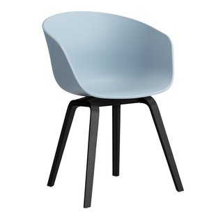 Hay AAC22 Stoel Zwart Gelakt Eiken Onderstel Slate Blue