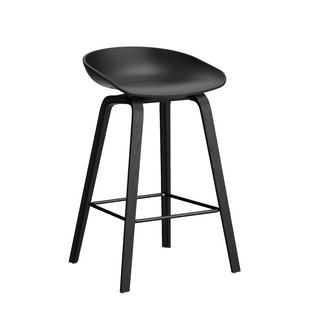 Hay AAS32 Barkruk 65cm Zwart Gelakt Eiken Onderstel Black Hay AAS32 Barkruk 65cm Zwart Gelakt Eiken Onderstel Black