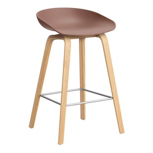 Hay AAS32 Barkruk 65cm Gelakt Eiken Onderstel Soft Brick