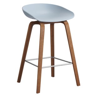 Hay AAS32 Barkruk 65cm Gelakt Walnoot Onderstel Slate Blue