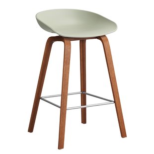 Hay AAS32 Barkruk 65cm Gelakt Walnoot Onderstel Pastel Green