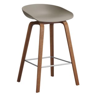 Hay AAS32 Barkruk 65cm Gelakt Walnoot Onderstel Khaki