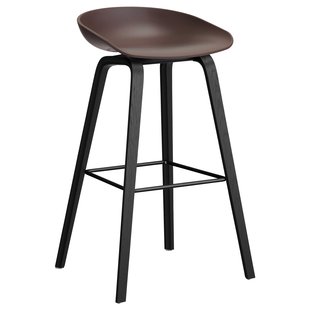 Hay AAS32 Barkruk 75cm Zwart Gelakt Eiken Onderstel Raisin