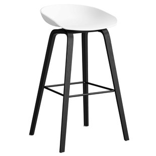 Hay AAS32 Barkruk 75cm Zwart Gelakt Eiken Onderstel White